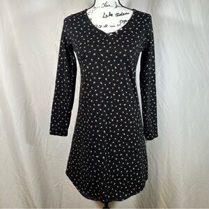 Charter Club Black Floral Pajama Dress Women’s Small Cotten Blend Cottagecore